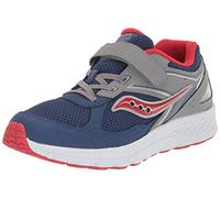 Saucony Cohesion 14 Alternative Closure Running Shoe, Navy/RED, 1 Wide US Unisex Big_Kid