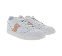 Saucony Jazz Court Damen Turnschuhe Echtleder mit EVA Zwischensohle S60759-8 Weiß/Rosa 35 1/2