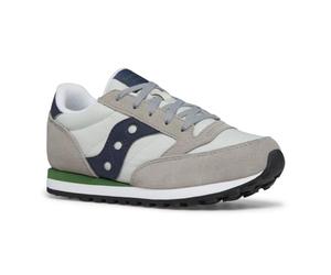 Saucony Unisex Kinder Jazz Original Sneaker, Grau, Marineblau, Grün, 34 EU
