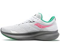Saucony Ride 16 Damen-Sneaker, Weiß/Gravel, 38.5 EU