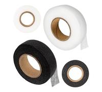 Saumband Set zum Aufbügeln, 50 Meter, 20 mm Breite, Weiß + Schwarz, Polyamid Bügelband, Saumvlies zum Reparieren und Flicken von Stoff, Vorhang, Gardine, Hose, Kleidung kürzen ohne Nähen, Klebevlies