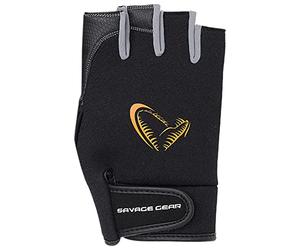 Savage Gear Neoprene Half Finger Gloves Black - Angelhandschuhe