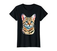 Savannah Cat Bengal Preisgünstiges Grafik-T-Shirt, Damen, Schwarz, XL