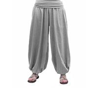 SAVARI Pumphose | Modell Aladin | Harem | orientalischer Stil, breit, lang und bequem | ideal für Yoga | Damen und Herren | glatt | Grau, Weiß, Wein, Schwarz, Marineblau | S-3XL