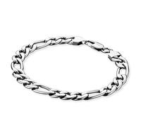 Save Brave Keith Figaroarmband aus robustem Edelstahl mit Karabinerverschluss - Länge: 23 cm - ohne Nickel und Blei - inkl. Schmuckverpackung