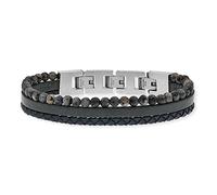 Save Brave Tyler geflochtenes Leder Herren Armband mit Klappverschluss aus Edelstahl - in der Länge erweiterbar 18,5 + 3cm - ohne Nickel und Blei - inkl. Schmuckverpackung