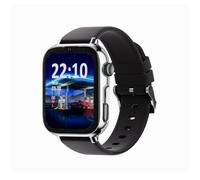 SaveFamily SaveWatch Plus 2 - Smartwatch für Kinder mit GPS, 8 MP Kamera, WhatsApp sicher … - Silbernes Zifferblatt und schwarzes Silikonarmband