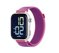 SaveFamily SaveWatch Plus 2 - Smartwatch für Kinder mit GPS, Kamera mit 8 MP, WhatsApp sicher … - weißes Zifferblatt und himbeerfarbenes Textilarmband