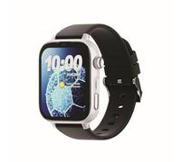 SaveFamily SaveWatch Plus 2 | Smartwatch für Kinder mit GPS-Tracker, Anrufe, Video, WhatsApp, Spotify, App Store, silbernes Zifferblatt und schwarzes Silikonarmband