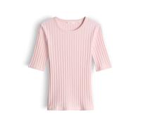 Opus Fashion Damen T-Shirt Savka – Ripp-Optik, Slim Fit, Hellrosa – Größe 42
