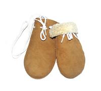 SAWA-ART Baby Fäustel Handschuhe aus Lammfell für Mädchen und Jungen beige-Gr.0