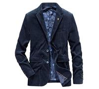 Sawmew Herren Cord Blazer Sportlich Leichte Jackett Regular Fit Modern Business Anzugjacke Regular Fit Klassisch Blazer Herren Sakko Party Blazer für Herren (Color : Blue, Size : XXL)