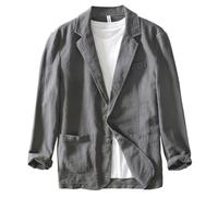 Sawmew Herren Leinen Sakko Blazer Freizeit Anzugjacke Zwei Knopf Leichte Sportmäntel Slim fit Leisure Blazer Herren Anzugjacke Sakko Sportlich Freizeit Zwei Knopf Leichte Sportmäntel