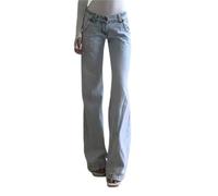 Sawmew Jeans Damen Y2K Straight Baggy Denim Hosen Straight Leg Jeanshose Hip Hop Boyfriend Jeans Vintage Loose Pants 90er E-Girl Streetwear(S)