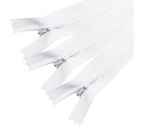 Sawoake unsichtbare Reißverschlüsse 15 CM #3, Weiße Nylon-Spule Reißverschlüsse 3-Pack für Nähen, Röcke, Taschen, Kissen (Weiß, 15 CM, 3 Stück)
