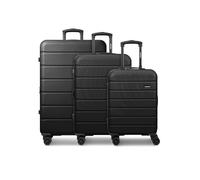 Saxoline Miami 4 Rollen Kofferset 3-teilig mit Dehnfalte schwarz