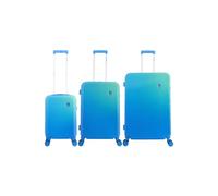 SAXOLINE Twist Koffer/Gepäck/Trolley-Set, 54/67/76 cm (S/M/L) 8 Rollen, Blau