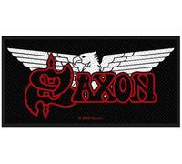 Saxon Logo & Eagle Unisex Patch schwarz/rot/weiß 100% Polyester Band-Merch, Bands