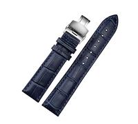 SAXTZDS Dunkelblaues Uhrenarmband für Armband mit Faltschließe Echtes Lederarmband Uhrenarmband 12mm - 23mm, 21mm