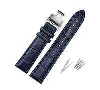 SAXTZDS Dunkelblaues Uhrenarmband mit Faltschließe 16mm - 23mm Herrenuhr Armband Ersatzarmband, 22mm