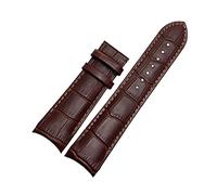 SAXTZDS Gebogenes Ende Echtes Lederarmband 22mm 23mm 24mm Herrenuhrenarmband schwarz/braunes Uhrenarmband, 22mm