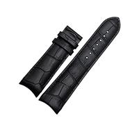 SAXTZDS Gebogenes Ende Echtes Lederarmband 22mm 23mm 24mm Herrenuhrenarmband schwarz/braunes Uhrenarmband, 24mm