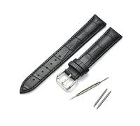 SAXTZDS Uhrenarmband Uhrenarmbänder aus echtem Leder 12mm - 22mm Uhrenarmband Uhrenzubehör für Herren und Damen, Schwarz, 17mm