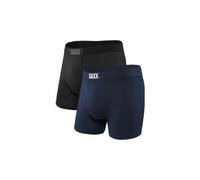 Saxx Underwear Herrenunterwäsche - Ultra Boxer-Slips mit integrierter Ballpark Pouch-Unterstützung - 2er Packung, Black/Navy, Klein
