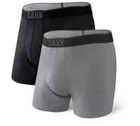 Saxx - Daytripper Boxer Brief Fly 2-Pack - Kunstfaserunterwäsche, Gr. XL, grau (Black/GreyHeather)