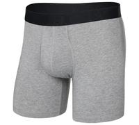 Saxx - Droptemp Cooling Cotton Boxer Brief Fly - Alltagsunterwäsche, Gr. M, grau (DarkGreyHeather)