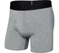 Saxx - Droptemp Cooling Cotton Boxer Brief Fly - Kunstfaserunterwäsche, Gr. S, grau (DarkGreyHeather)