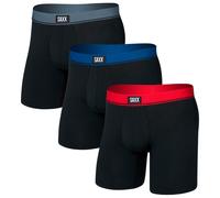 Saxx - Essential Cotton Boxer Brief Fly 3-Pack - Alltagsunterwäsche, Gr. XXL, schwarz (Red/Navy/TurbulenceWB)