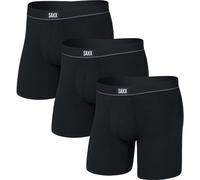 Saxx - Essential Cotton Boxer Brief Fly 3-Pack - Alltagsunterwäsche, Gr. M, schwarz (Black)