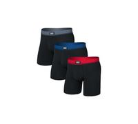 SAXX Herren Essential Cotton Boxer brief FLY 3er Pack RED/NAVY/TURBULENCE : S