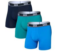 Saxx - Essential Performance Mesh Boxer Brief Fly 3-Pack - Alltagsunterwäsche, Gr. M, blau (Blue/Teal/Maritime)
