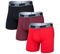 Saxx - Essential Performance Mesh Boxer Brief Fly 3-Pack - Alltagsunterwäsche, Gr. XL, rot (ClassicRed/Maroon/Black)