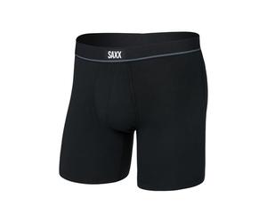 Saxx Herren-Boxershort Essential Cotton, Ballpark Pouch®, 4-Wege-Stretch, Baumwolle/Modal (DE/NL/SE/PL, Alphanumerisch, S, Regular, Regular, Schwarz)