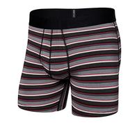Saxx Men’s Underwear - DropTemp Kühlende Boxershorts mit integrierter Pouch TM und Eingriff - Weich, Atmungsaktiv und Feuchtigkeitsregulierend - Herrenunterwäsche, College Stripe-Grau, S