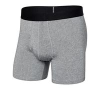Saxx Men’s Underwear - DropTemp Kühlende Boxershorts mit integrierter Pouch TM und Eingriff - Weich, Atmungsaktiv und Feuchtigkeitsregulierend - Herrenunterwäsche, Dark Grey Heather, L