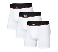 Saxx Men’s Underwear - Non-Stop Stretch Baumwoll-Boxershorts eng - 3er-Packung mit integrierter Pouch TM und Eingriff - Weich, Atmungsaktiv and Feuchtigkeitsregulierend, Weiß, M