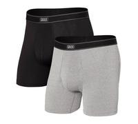 Saxx Men's Underwear Herrenunterwäsche - Daytripper Unterhosen für Männer - Boxershorts mit integrierter Ballpark Pouch TM Unterstützung - 2 Stück, Schwarz/Graphite Meliert, Mittel
