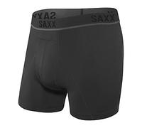 Saxx Men's Underwear Herrenunterwäsche - Kinetic HDLeichtes Kompressions Mesh Boxer mit integrierter Pouch TM Unterstützung und Bewegungsfreiheit - Semi-Kompression, Blackout, X-Large