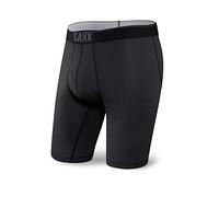 Saxx Men's Underwear Herrenunterwäsche - Quest Schnelltrocknendes Mesh Boxershorts mit langem Bein und integrierter Pouch TM Unterstützung - Längere Unterwäsche für Herren, Schwarz II, M