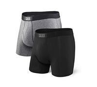 Saxx Men's Underwear Herrenunterwäsche - Ultra Super Weich Boxer-Slips mit integrierter Pouch TM Unterstützung - 2er Packung, Schwarz/Grau, XXL