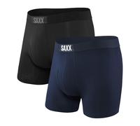 Saxx Men's Underwear Herrenunterwäsche - Ultra Super Weich Boxer-Slips mit integrierter Pouch TM Unterstützung - 2er Packung, Schwarz/Marine Blau, XL
