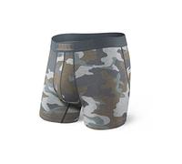 Saxx Men's Underwear Herrenunterwäsche - Vibe Super Weich Boxershorts mit integrierter Pouch TM Unterstützung - Unterwäsche für Herren, Grau Supersized Camo, Klein