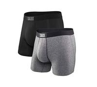 Saxx Men's Underwear Herrenunterwäsche - Vibe Super Weich Boxershorts mit integrierter Pouch TM Unterstützung - Unterwäsche für Herren - 2er Packung, Schwarz/Grau, XXL
