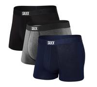 Saxx Men's Underwear Herrenunterwäsche - Vibe Super Weich Herren-Trunk-Boxers mit integrierter Pouch TM Unterstützung - Retroshorts-Unterwäsche für Herren - 3er Packung, Schwarz/Grau/Navy, S