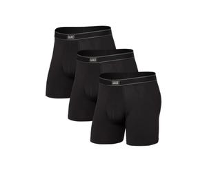 Saxx Men's Underwear Unterwäsche Herren Boxershorts - Daytripper Unterhosen mit integrierter Ballpark Pouch TM Unterstützung - 3er Packung, Schwarz, Mittel