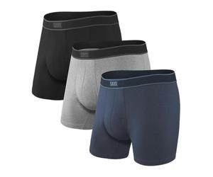 Saxx Men's Underwear Unterwäsche Herren Boxershorts - Daytripper Unterhosen mit integrierter Ballpark Pouch TM Unterstützung - 3er Packung, Schwarz/Grau/Marine Blau, XXL